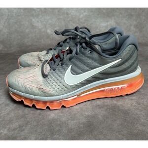 Nike Air Max 2017 Womens 9 Pure Platinum Hot Lava Running Shoes Sneaker Trainers
